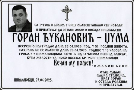 27. април 2023. година - опело Ђукановић